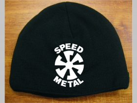 Speed Metal čierna pletená čiapka stredne hrubá vo vnútri naviac zateplená, univerzálna veľkosť, materiálové zloženie 100% akryl